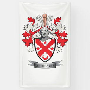Anderson Family Crest Coat of Arms Banner