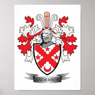 Anderson Family Crest Coat of Arms Poster