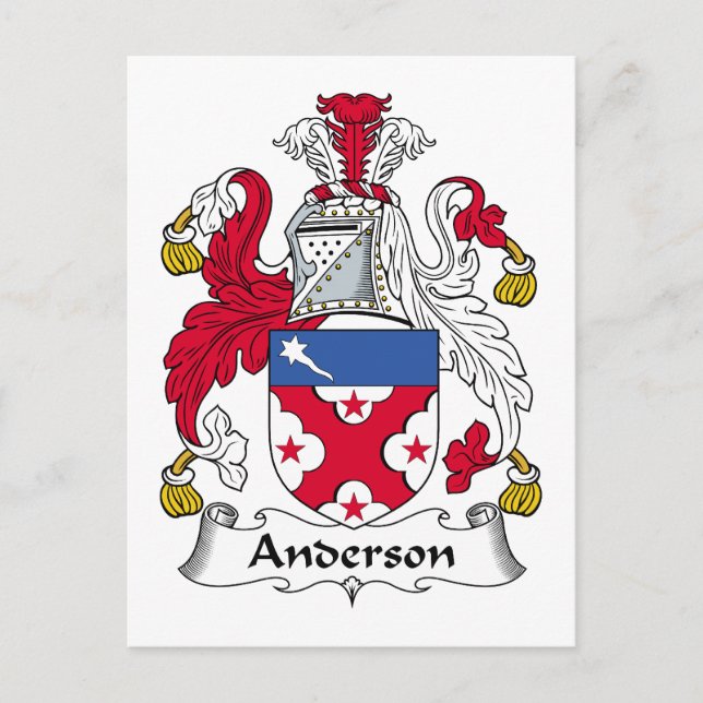Anderson Family Crest Postcard (Front)