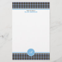 Anderson Family Tartan Light Blue Plaid Monogram
