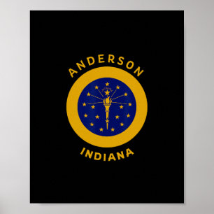 Anderson Indiana In Bullseye Trip Vacation Souveni Poster