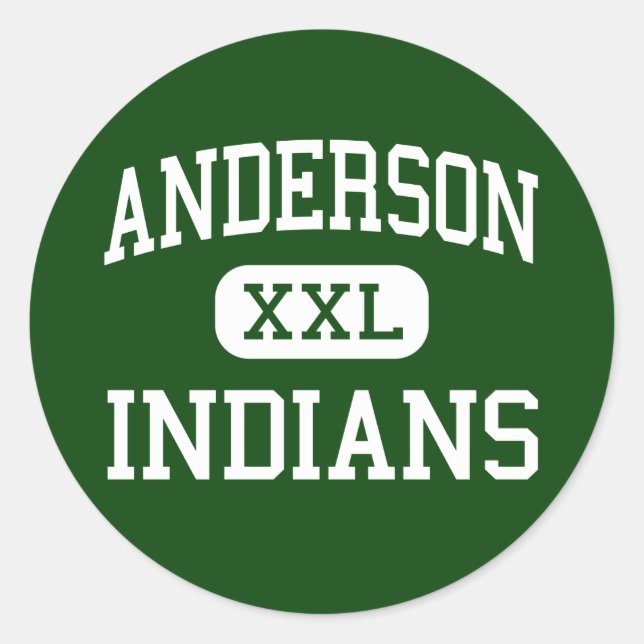 Anderson - Indians - High - Anderson Indiana Classic Round Sticker (Front)