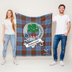 Anderson Modern Clan Badge Scot Tartan Plaid Fleece Blanket