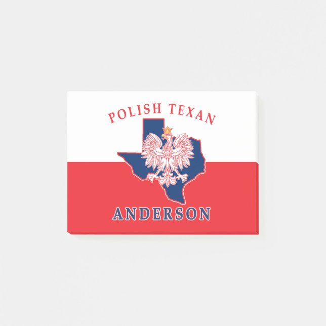 Anderson Polish Texan Post It Notes (Front)