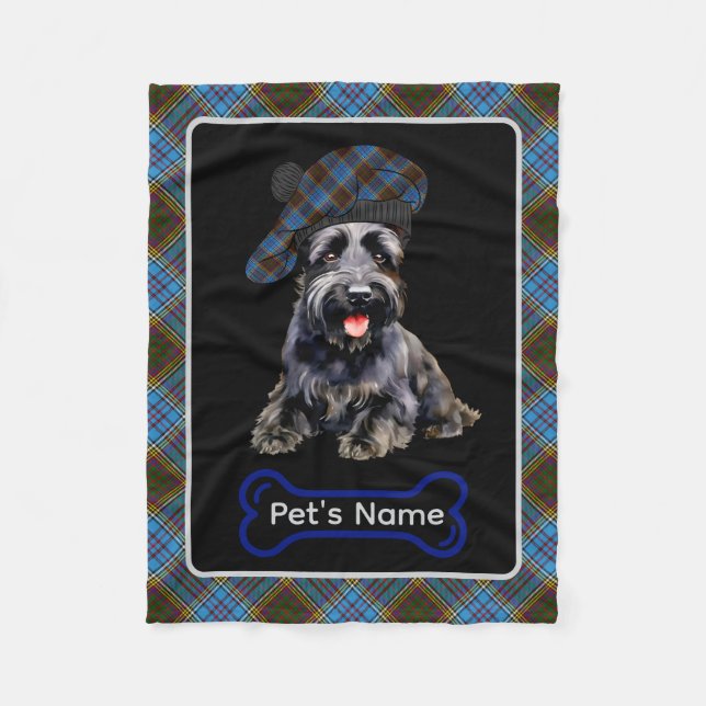 Anderson Scottie Dog Tartan Personalised  Fleece Blanket (Front)