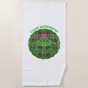 Anderson Scottish Tartan Celtic Thistle Beach Towel