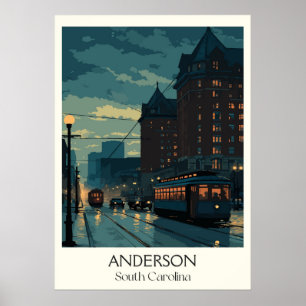 Anderson South Carolina Historic City Poster