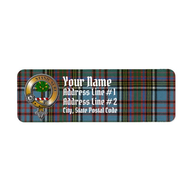 Anderson Tartan & Badge Return Address Label (Front)