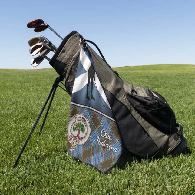 Anderson Tartan Golf Personalised (for her) Golf Towel (Green)