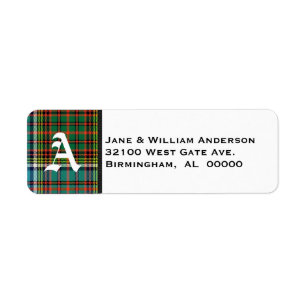 Anderson Tartan Plaid Monogram Address Labels