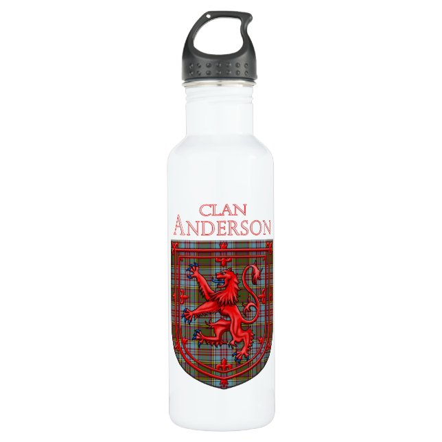 Anderson Tartan Scottish Plaid Lion Rampant 710 Ml Water Bottle (Front)