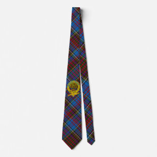 Anderson Tartan Tie with Clan Motto & Emblem