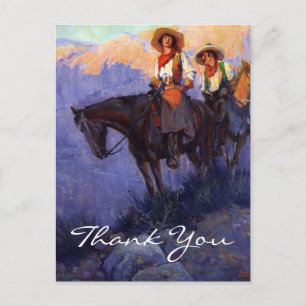 Anderson's Man and Woman on Horses Postcard