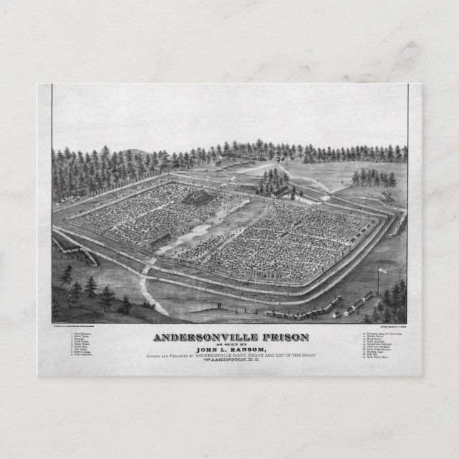Andersonville Prison by John L Ransom Postcard (Front)
