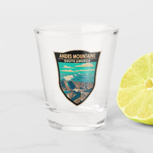 Andes Mountains South America Travel Art Vintage Shot Glass