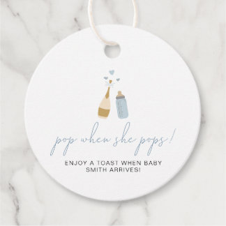 ANDI Dusty Blue Pop When She Pops Shower Favour Tags