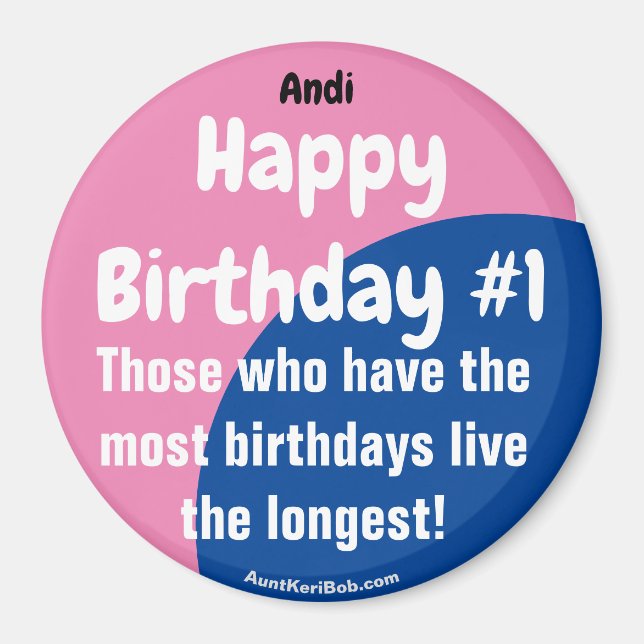 Andi Happy Birthday #1 Girl Magnet (Front)