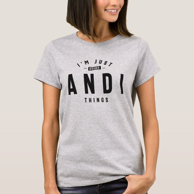 Andi Name Personalised Birthday Name Andi T-Shirt (Front)