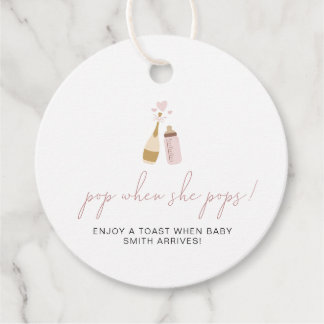 ANDI Poppin Bottles Pink Pop When She Pops Shower Favour Tags