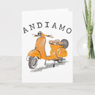 Andiamo Italy Yellow Scooter Card