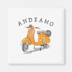 Andiamo Italy Yellow Scooter  Magnet