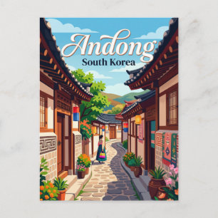 Andong Hahoe Folk Village Alley South Korea Postcard