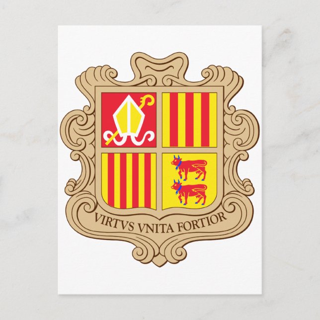 Andorra coat of arm postcard (Front)
