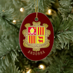 Andorra coat of arms ceramic ornament