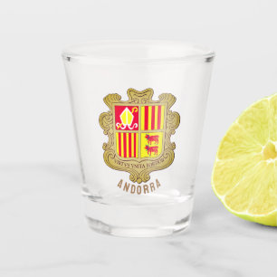 Andorra coat of arms shot glass