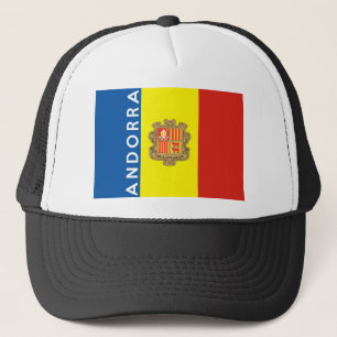 andorra country flag text name trucker hat