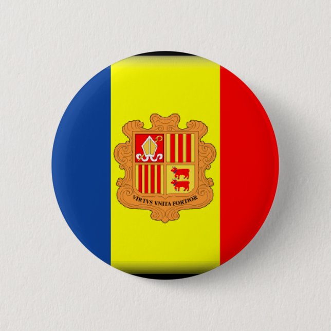 Andorra Flag 6 Cm Round Badge (Front)