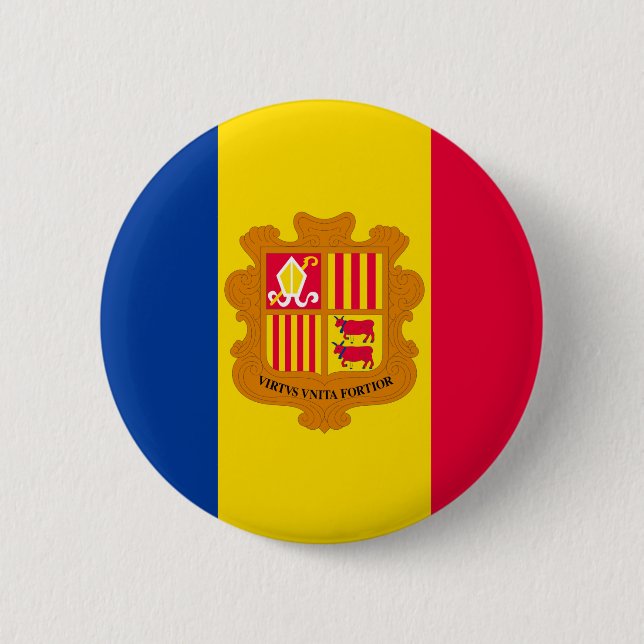 Andorra Flag 6 Cm Round Badge (Front)