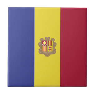 Andorra flag ceramic tile