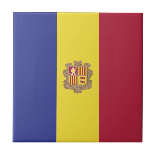 Andorra flag ceramic tile (Front)