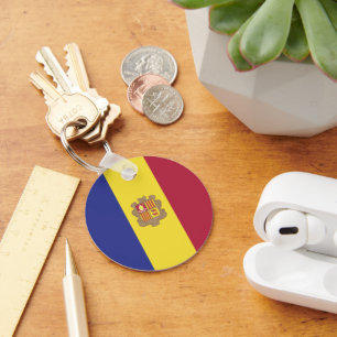 Andorra flag key ring