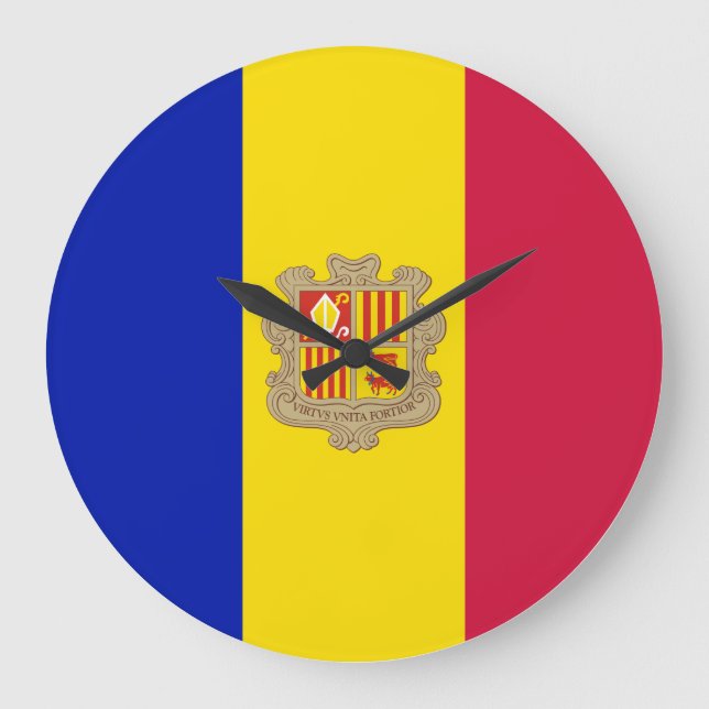 Andorra Flag Large Clock (Front)