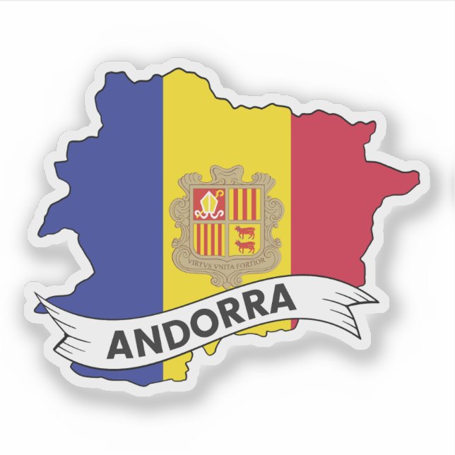 Andorra Flag Map (Front)