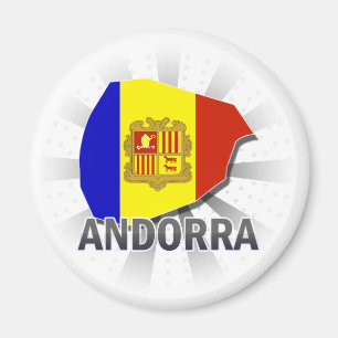 Andorra Flag Map 2.0 Magnet