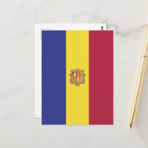 Andorra flag postcard