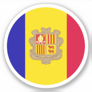 Andorra Flag Round Sticker