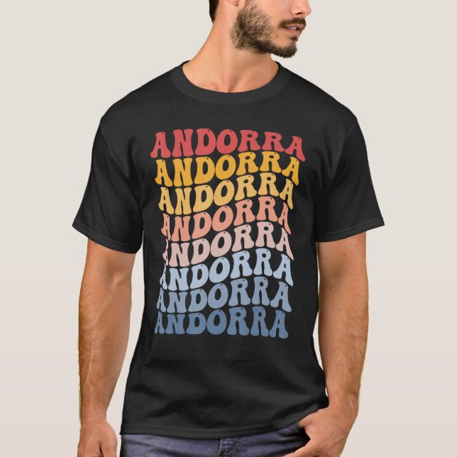 Andorra Groovy Retro Andorran T-Shirt (Front)