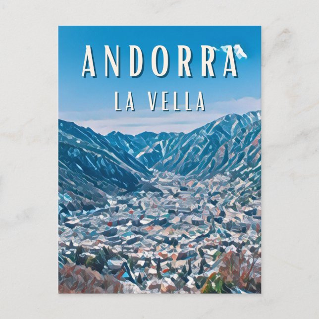 Andorra la Vella, a city of nature Postcard (Front)