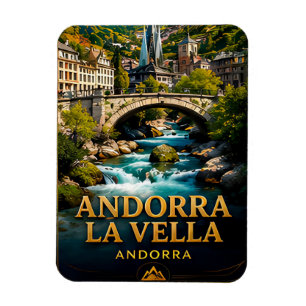 🗺️ Andorra La Vella Souvenir European Travelers  Magnet
