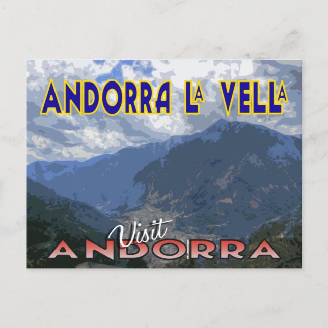 Andorra La Vella, Visit Andora postcard (Front)