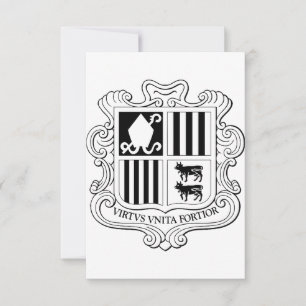 Andorra National Coat of Arms Graphic Art Thank You Card