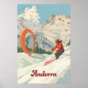 Andorra Ordino Arcalis Ski Resort Travel Poster