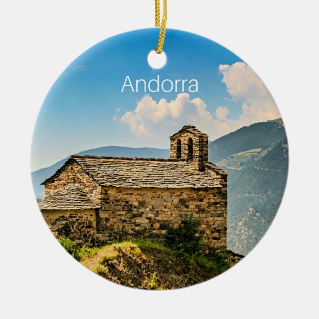 Andorra, Pyrenees mountain range Ceramic Ornament (Front)