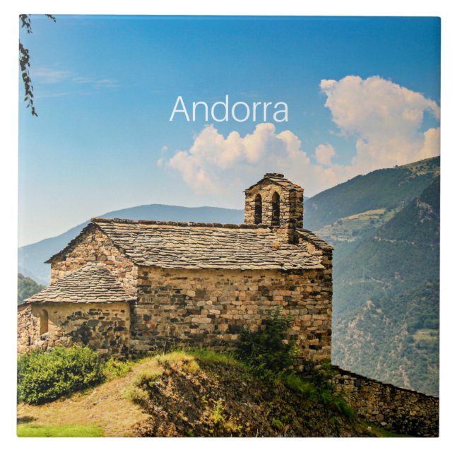 Andorra, Pyrenees mountain range Ceramic Tile (Front)