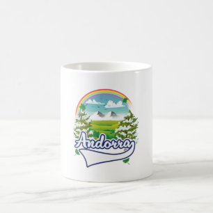 Andorra retro travel logo coffee mug