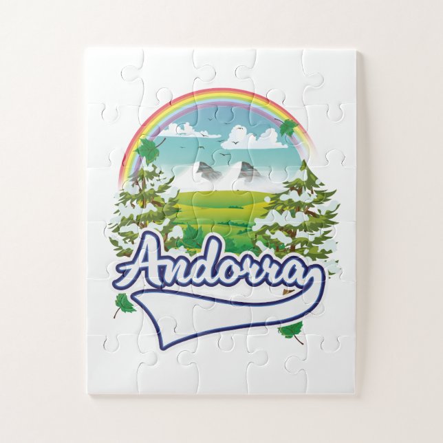 Andorra retro travel logo jigsaw puzzle (Vertical)